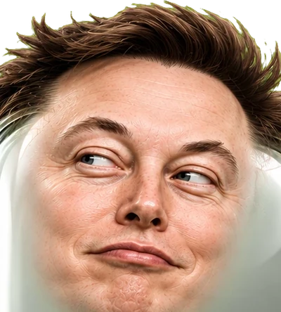 pelon pusk, a chrome letter with a face, looking slightly to the left